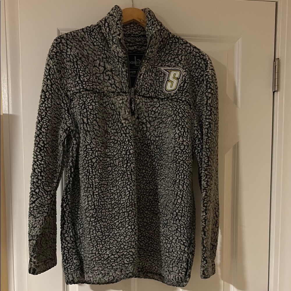 Siena Saints Black and Gray Sherpa 1/4 Zip Pullover